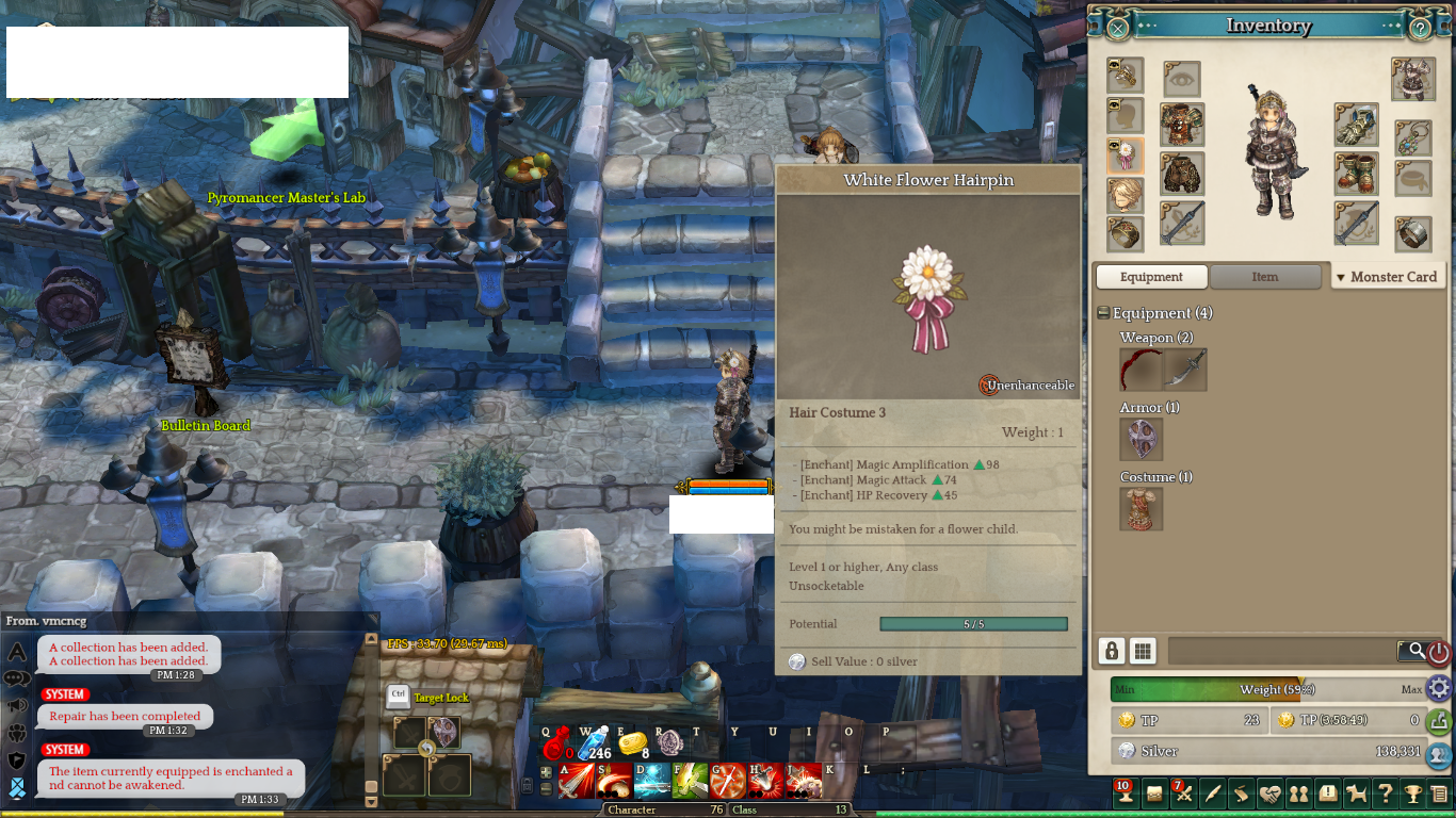 White Flower Hairpin - Item and Equipment - Tree of Savior Forum