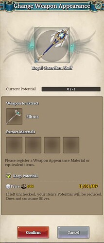 Weapon appearance with Ellinis