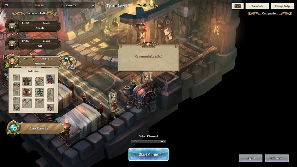 Commander load fail TELSAI(SEA) - Connection / Game Crash - Tree of